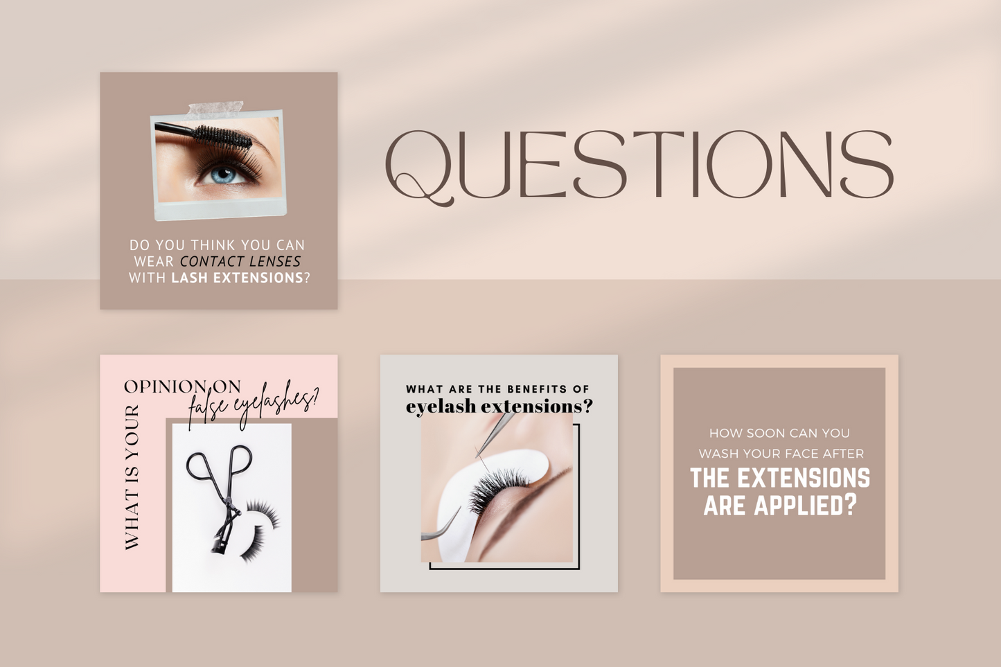 Modèles publications pour techniciennes d'extensions de cils