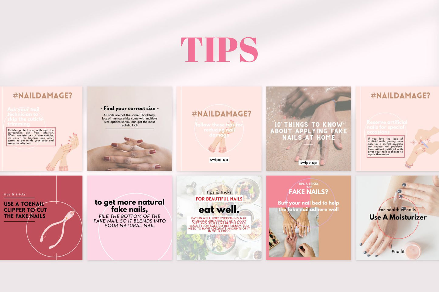 Modèles publications pour techniciennes d'ongles