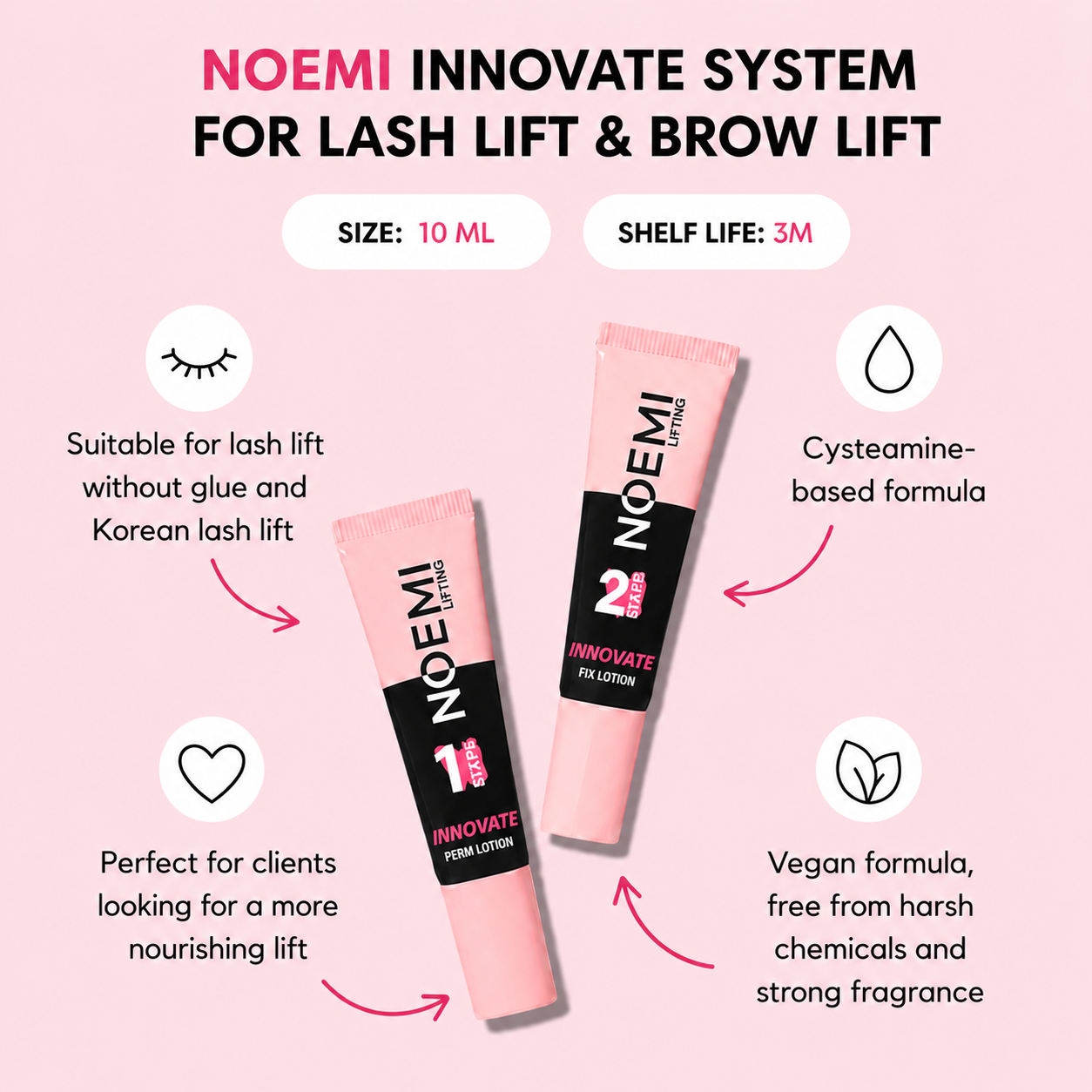 Noemi Innovate Cysteamine Lash Lift & Brow Lamination System